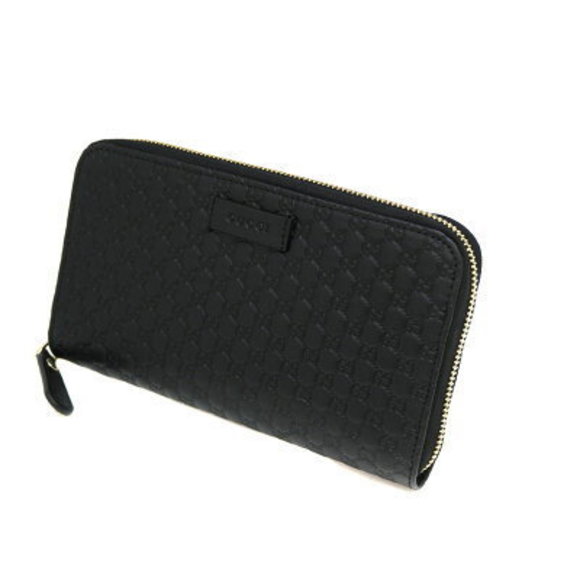 GUCCI Zip Long Wallet Black Leather - Picture 1 of 6